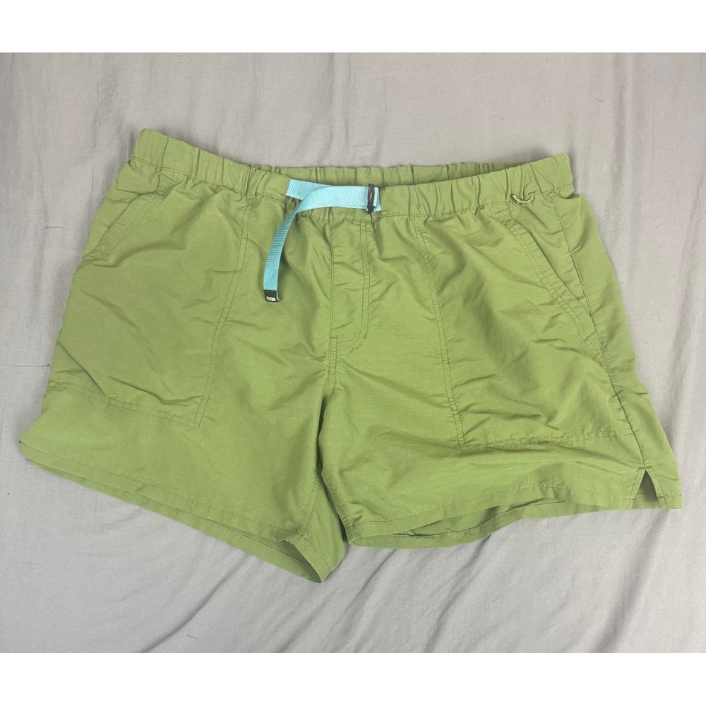 REI Co-op Mens XL Trailmade Amphib Shorts Light Green Ripstop Belted 5 Inseam